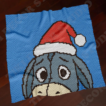 Santa Hat Donkey C2C Crochet Blanket Pattern