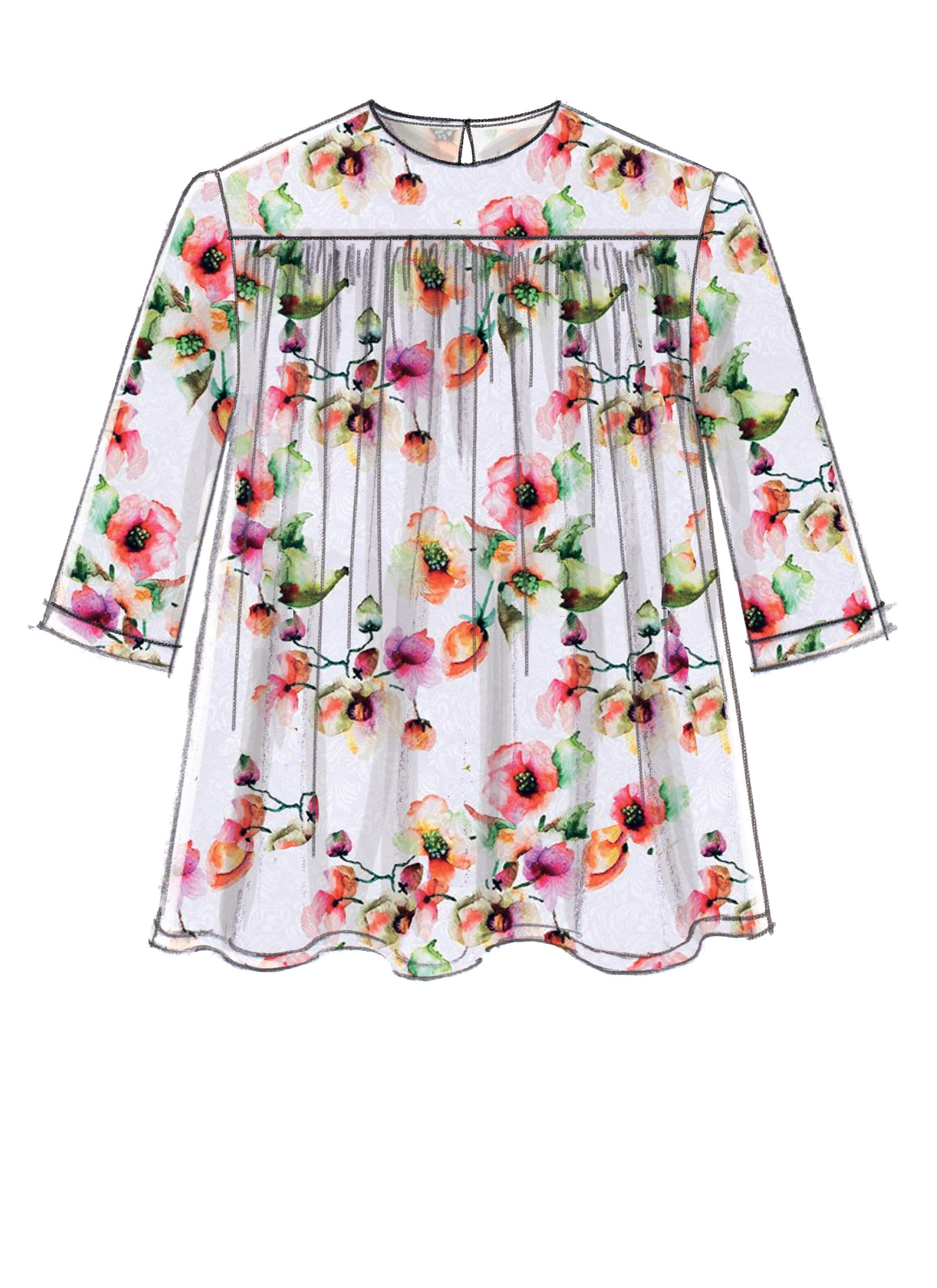 McCall's Misses' Pleated or Gathered Tops with Yokes M7544 - Sewing Pattern