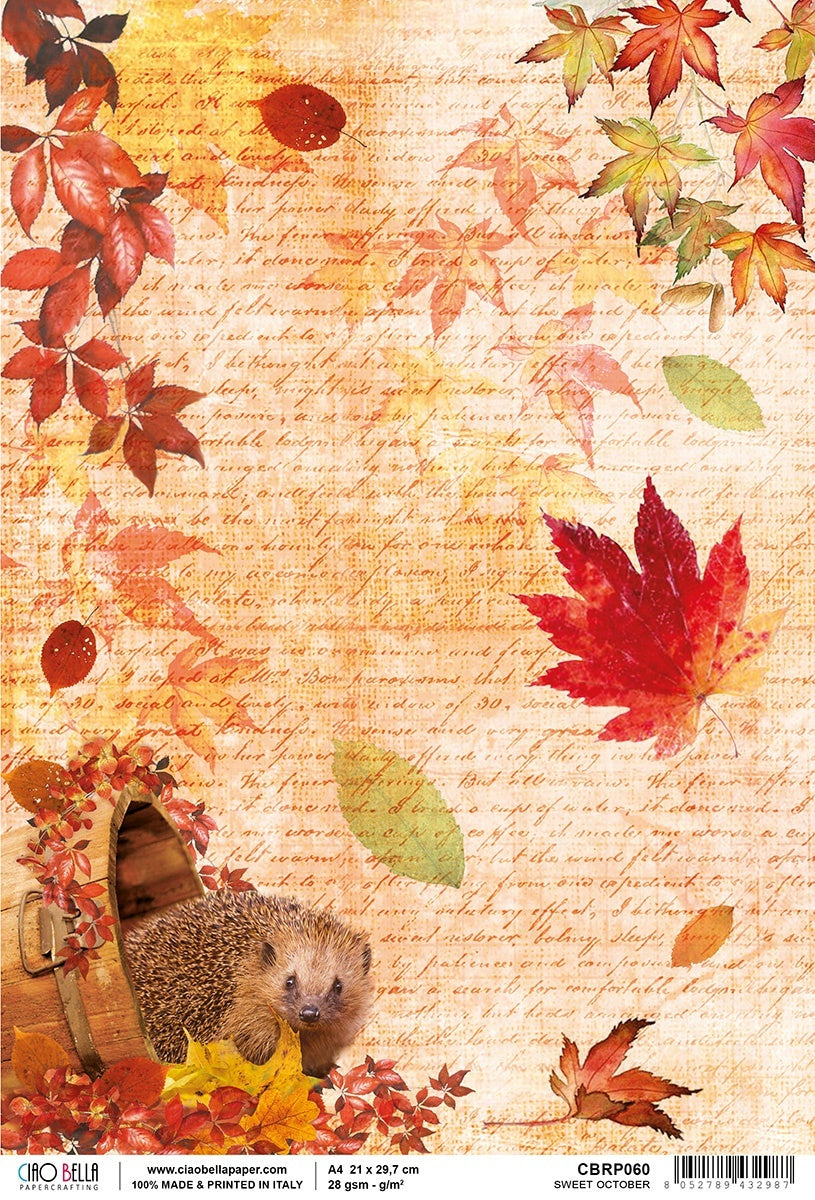 Ciao Bella Rice Paper Sheet A4 5/Pkg - Sweet October, Sound Of Autumn