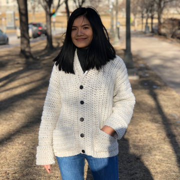 Crochet buttoned sweater