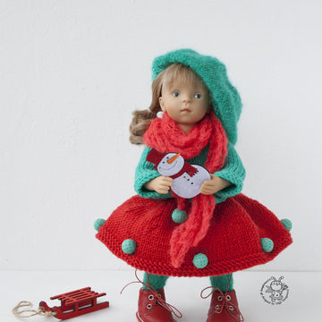 Turquoise and Scarlet outfit  for 13-14 inch dolls