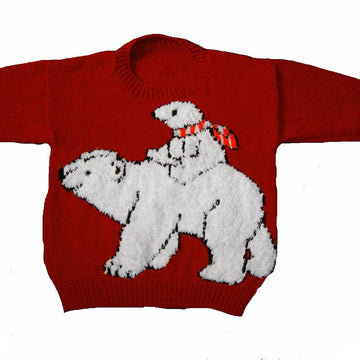 Christmas Polar Bear & Baby Jumper