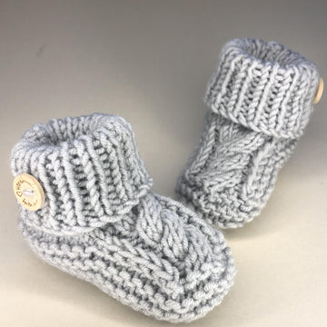 Cable Baby Booties 0-3 & 3-6 Months