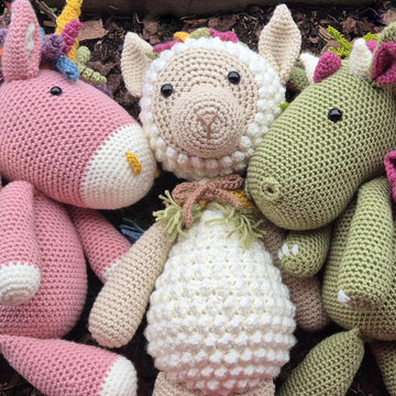 Fantasy Forest and Domestic Animals Deer Dragon Horse Llama Unicorn Crochet Amigurumi Dolls Plushie