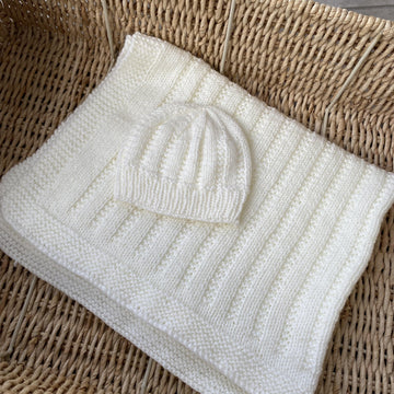 Broken Garter and Rib Blanket and Hat