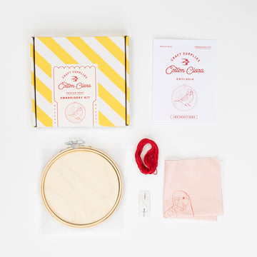 Cotton Clara Budgie Embroidery Kit - 15cm
