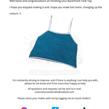 Racerfront Tank Top Crochet Pattern