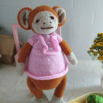 Arisha monkey knitting pattern.Knitted doll patterns, Animal knitting patterns