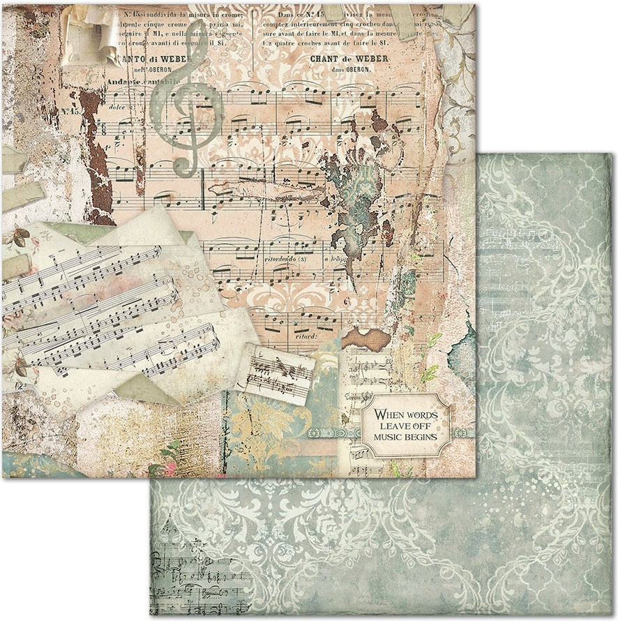 Stamperia Intl Stamperia Double-Sided Cardstock 12"X12" 10/Pkg - Music