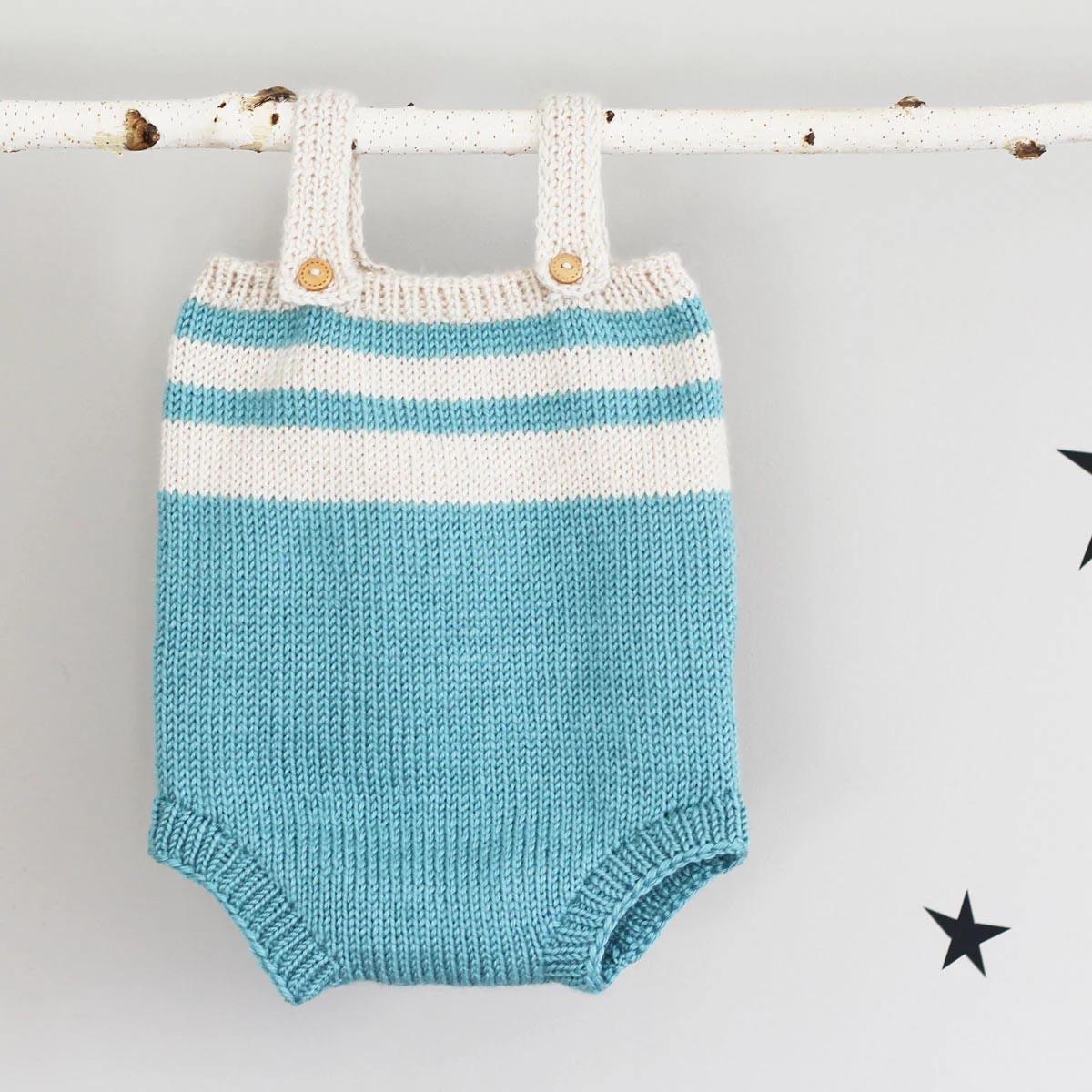 Sailor Baby Romper Knitting Pattern