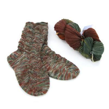 490 Pinecone Socks - Knitting Pattern for Women in Valley Yarns Franklin Hand-Dyed