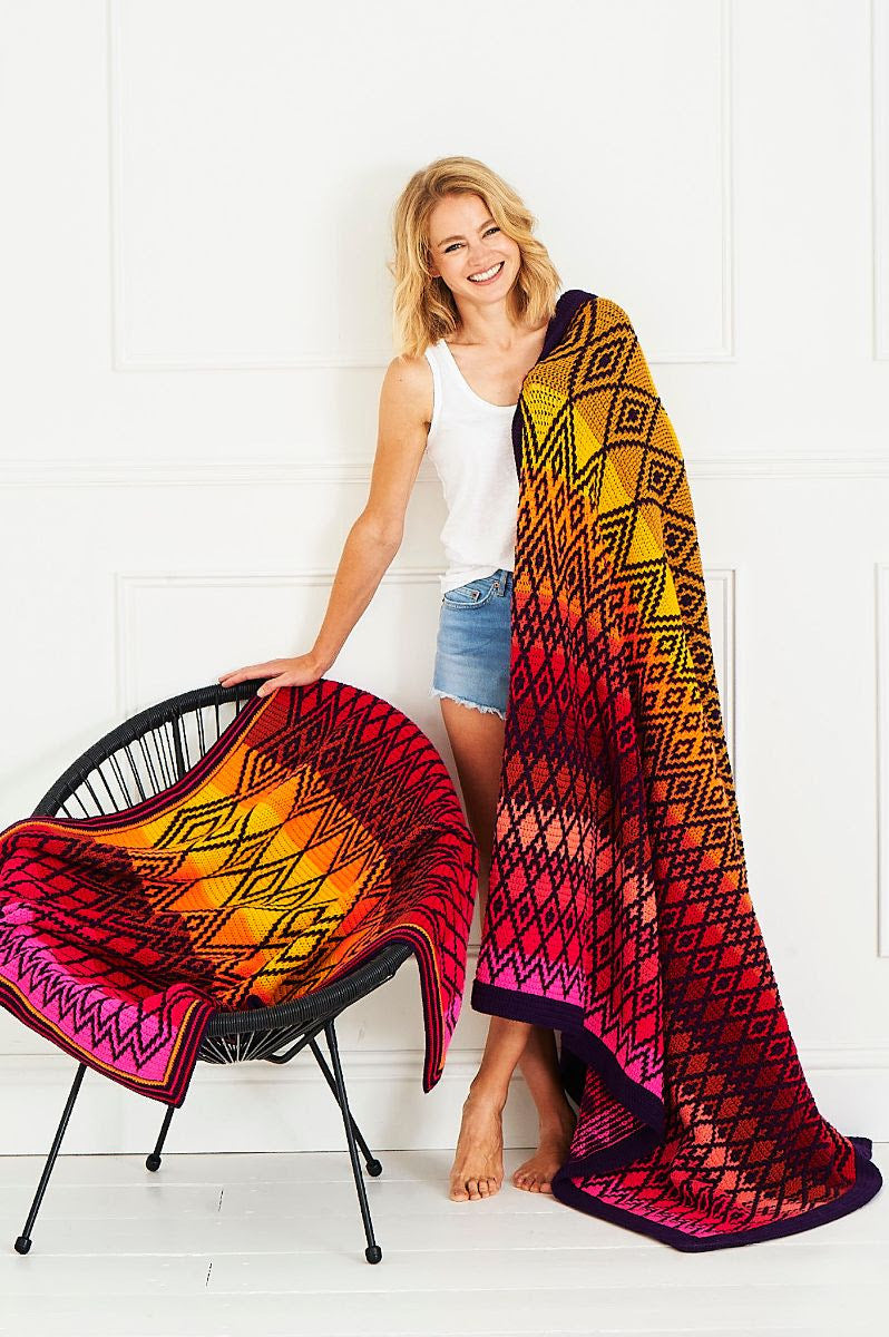 Queen Blanket Small Size by Tinna Thorvaldar - Stylecraft Special DK 12 Ball Colour Pack