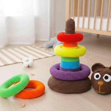 Rainbow Bear stacking rings toy