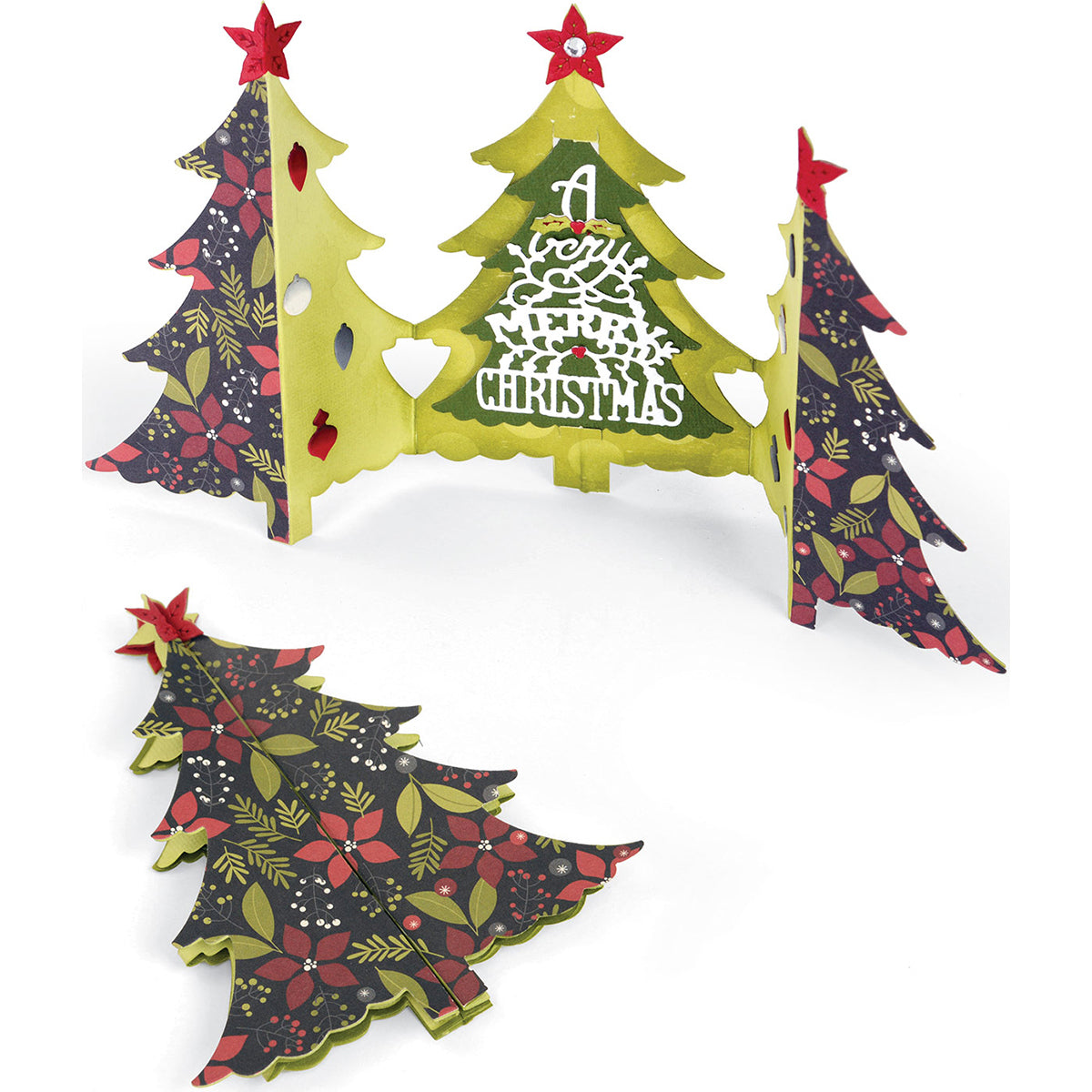 Sizzix Thinlits Dies By Jen Long 6/Pkg - Christmas Tree Fold-A-Long Card