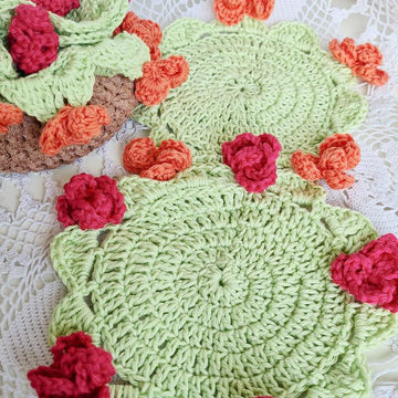 A Basket of Flower Coasters