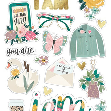 Simple Stories I Am Chipboard Stickers 6"X12" - 619719