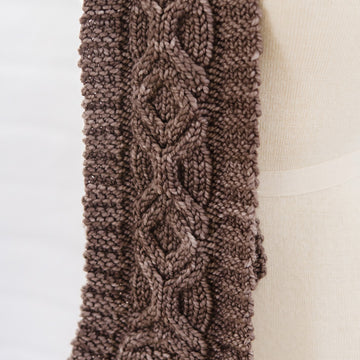 Insi Cabled Scarf in SweetGeorgia Superwash Soft - Downloadable PDF