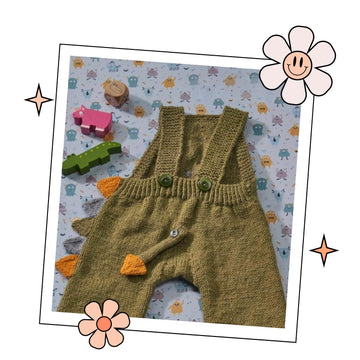 Monster Pants, Baby Dinosaur Romper Knitting Pattern