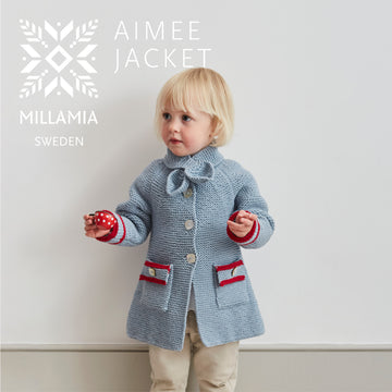 Aimee Jacket - Jacket and Coat Knitting Pattern For Girls in MillaMia Naturally Soft Aran by MillaMia