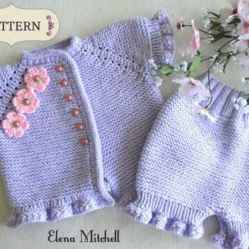 Knitting PATTERN Baby Girl Jacket Baby Bloomers by Elena Mitchell