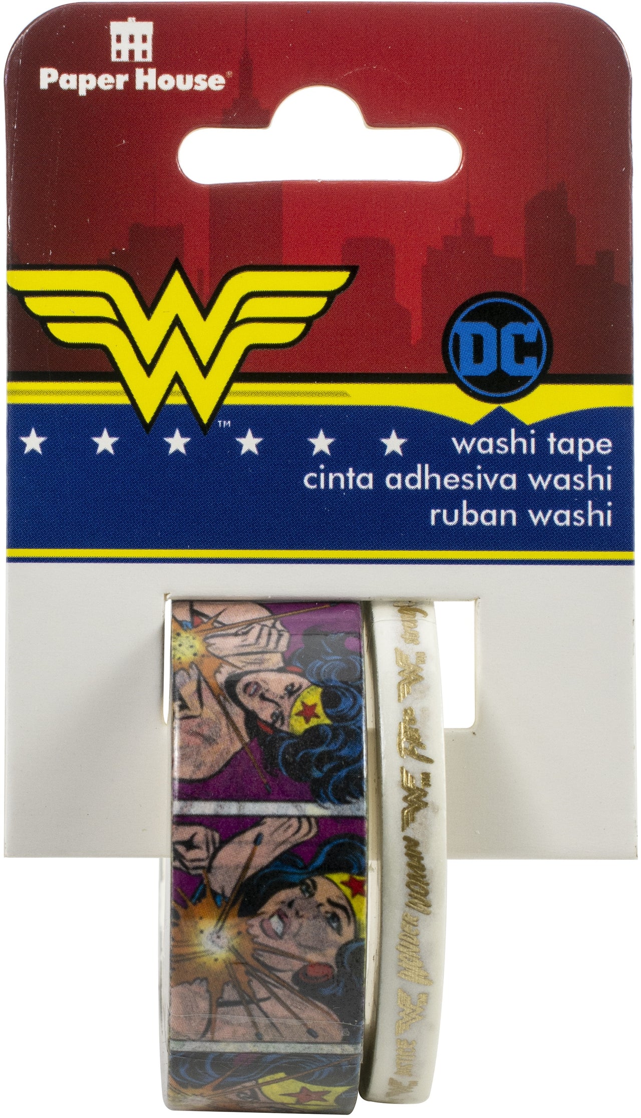 Paper House Washi Tape 2/Pkg - Wonder Woman Comic