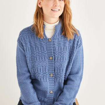 High Neck Cardigan in Sirdar Cashmere Merino Silk DK - CSCMS10210 - Downloadable PDF