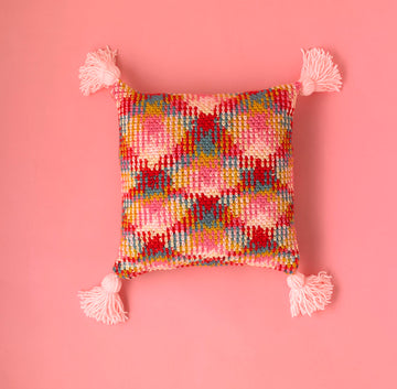 Amateur Argyle Cushion - Free Crochet Pattern For Home in Paintbox Yarns Chunky Pots