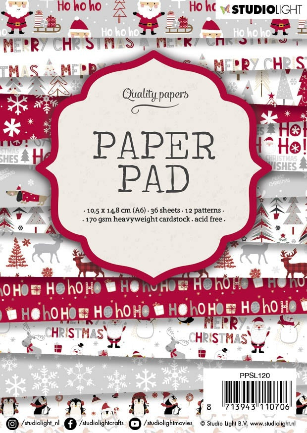 Studio Light 170gsm Paper Pad A6 36/Pkg - NR. 120, 12 Designs/3 Each