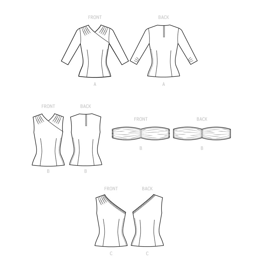 Simplicity Misses' Vintage Blouses and Cummerbund S9634 - Sewing Pattern