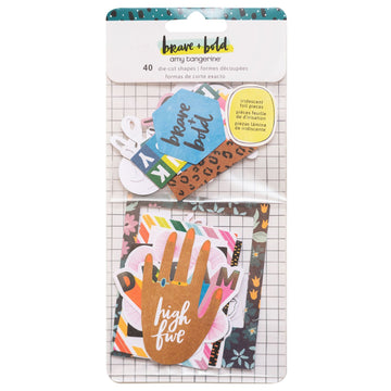 American Crafts Amy Tangerine - Brave + Bold Ephemera Die-Cuts 40/Pkg