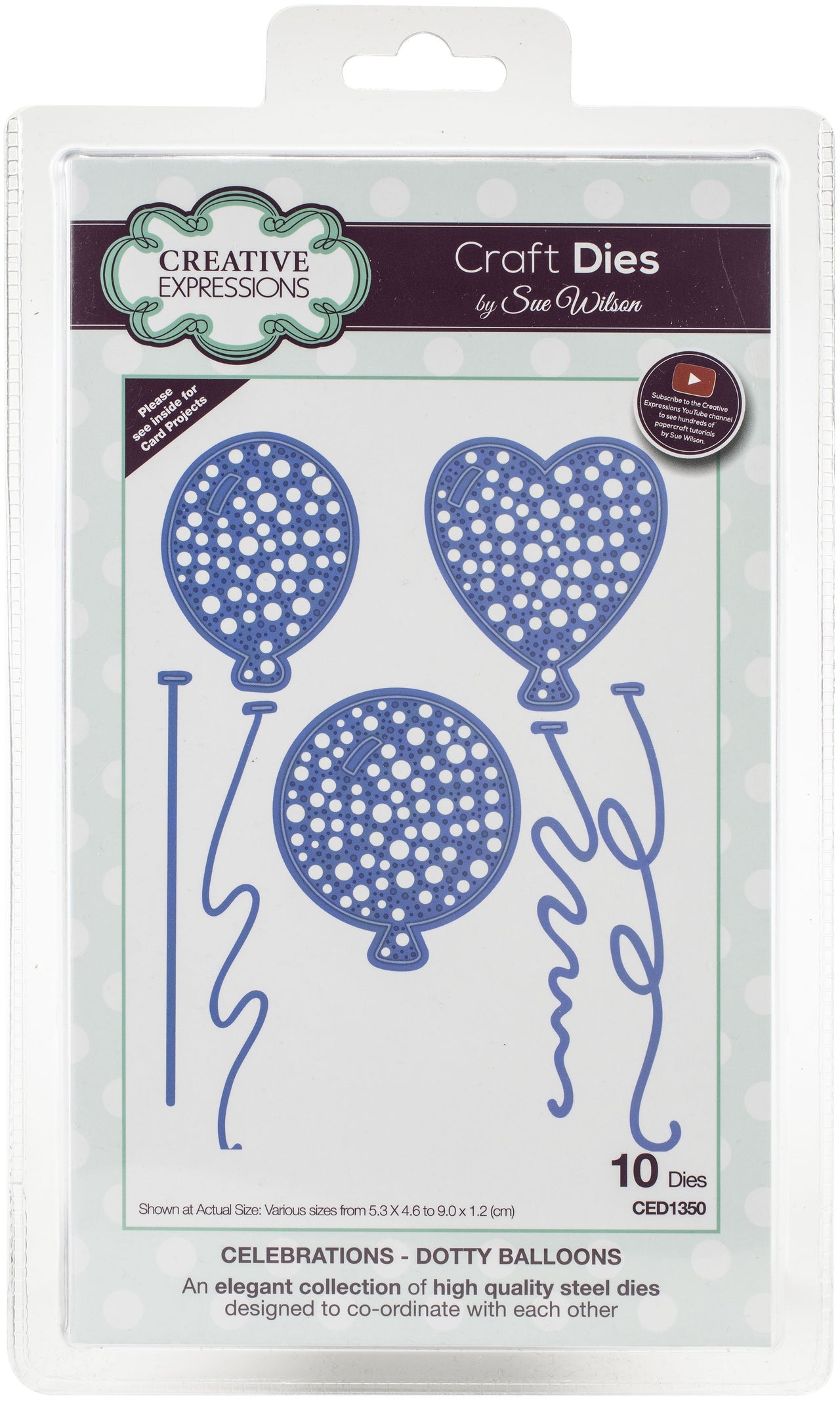 Creative Expressions Craft Dies By Sue Wilson - Celebrations Dotty- Balloons