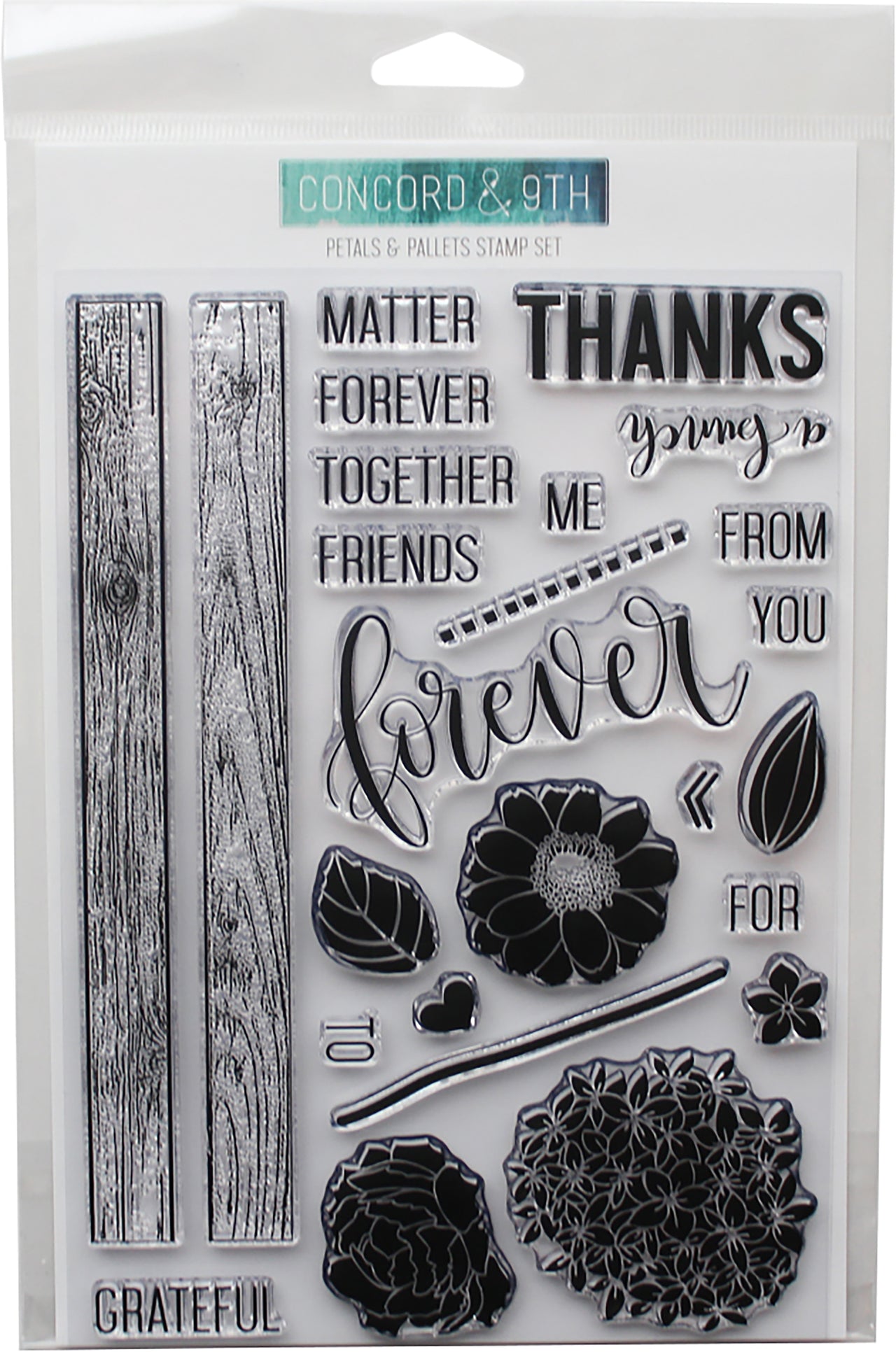 Concord & 9th Clear Stamps 6"X8" - Petals & Pallets