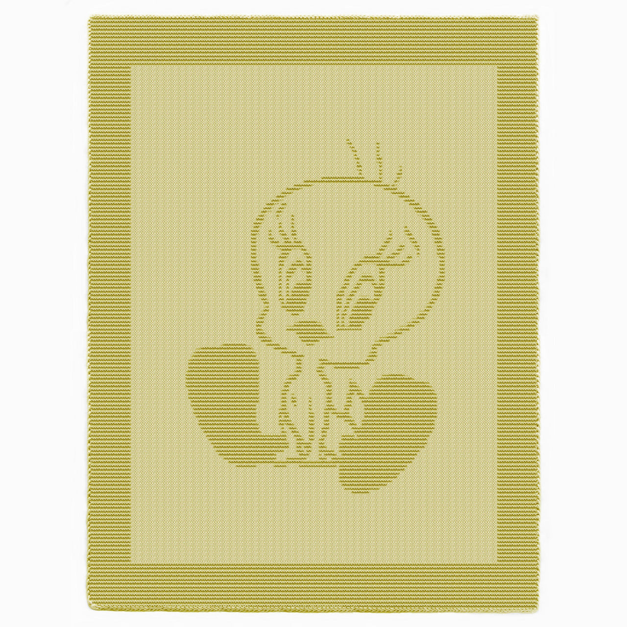 Tweety Bird blanket Knitting Pattern, Knit and Purl only throw, Cute Cartoon Character Looney Tunes motif