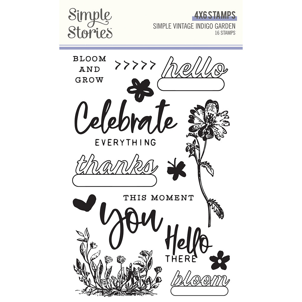 Simple Stories Indigo Garden Stamps