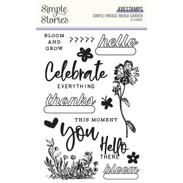 Simple Stories Indigo Garden Stamps