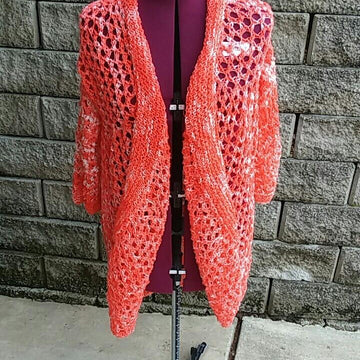 Grapefruit Lace Shrug