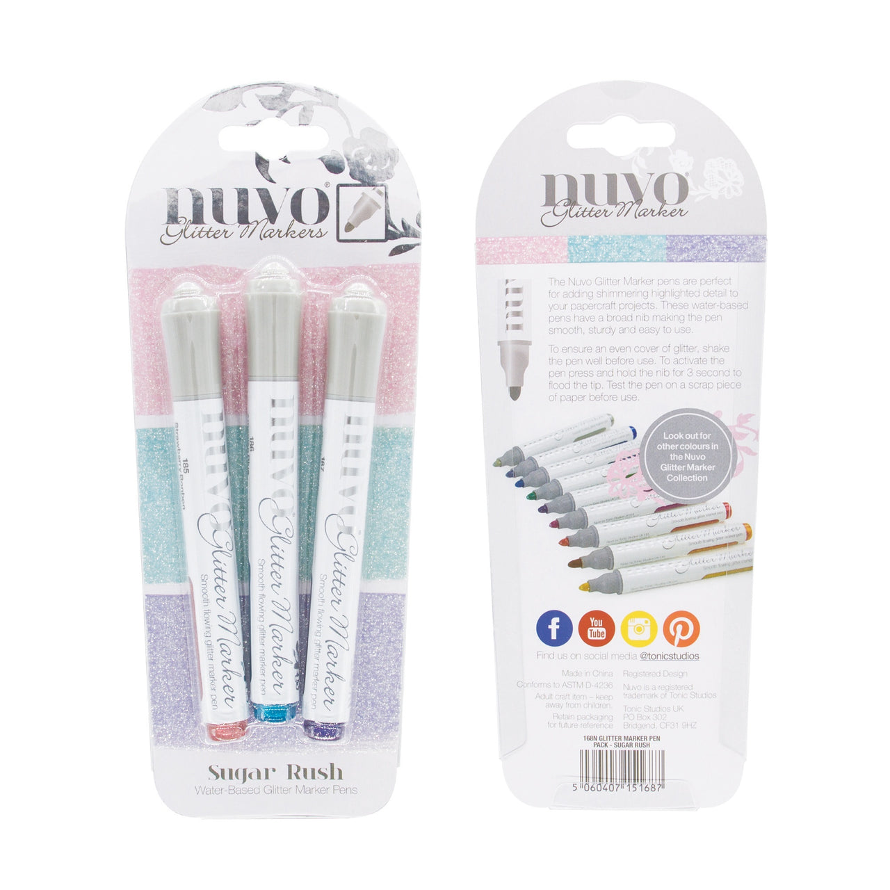 Tonic Studios Nuvo Glitter Markers 3/Pkg - Sugar Rush