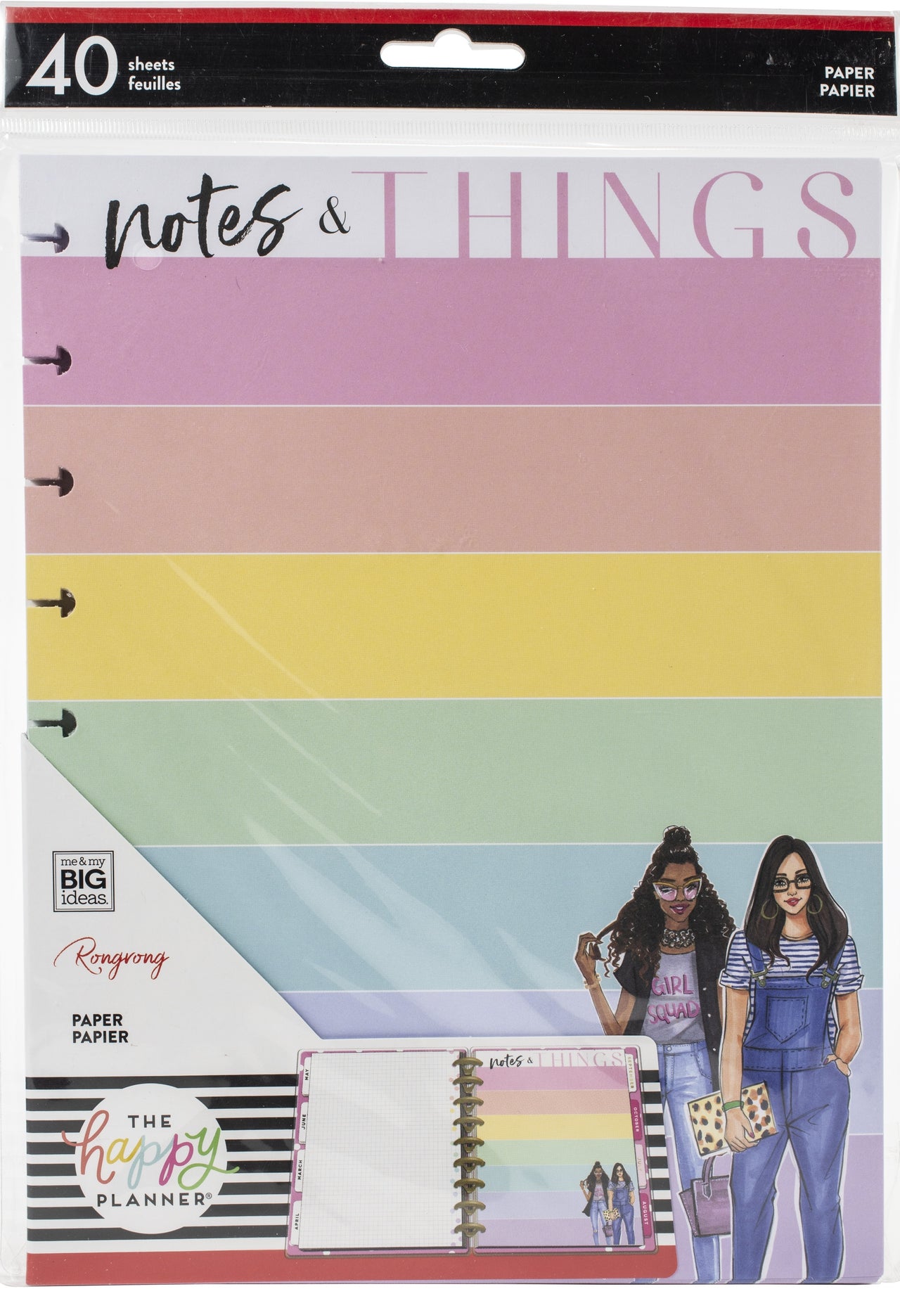 The Happy Planner X Rongrong Fill Paper 40/Pkg - Notes & Things