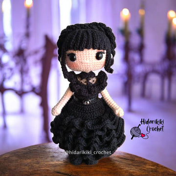 Wednesday Addams Amigurumi Crochet Pattern – Rave’n Dance Party Outfit (PDF)