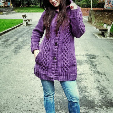 Colleen hooded cable coat