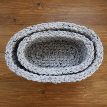 Crochet oval baskets