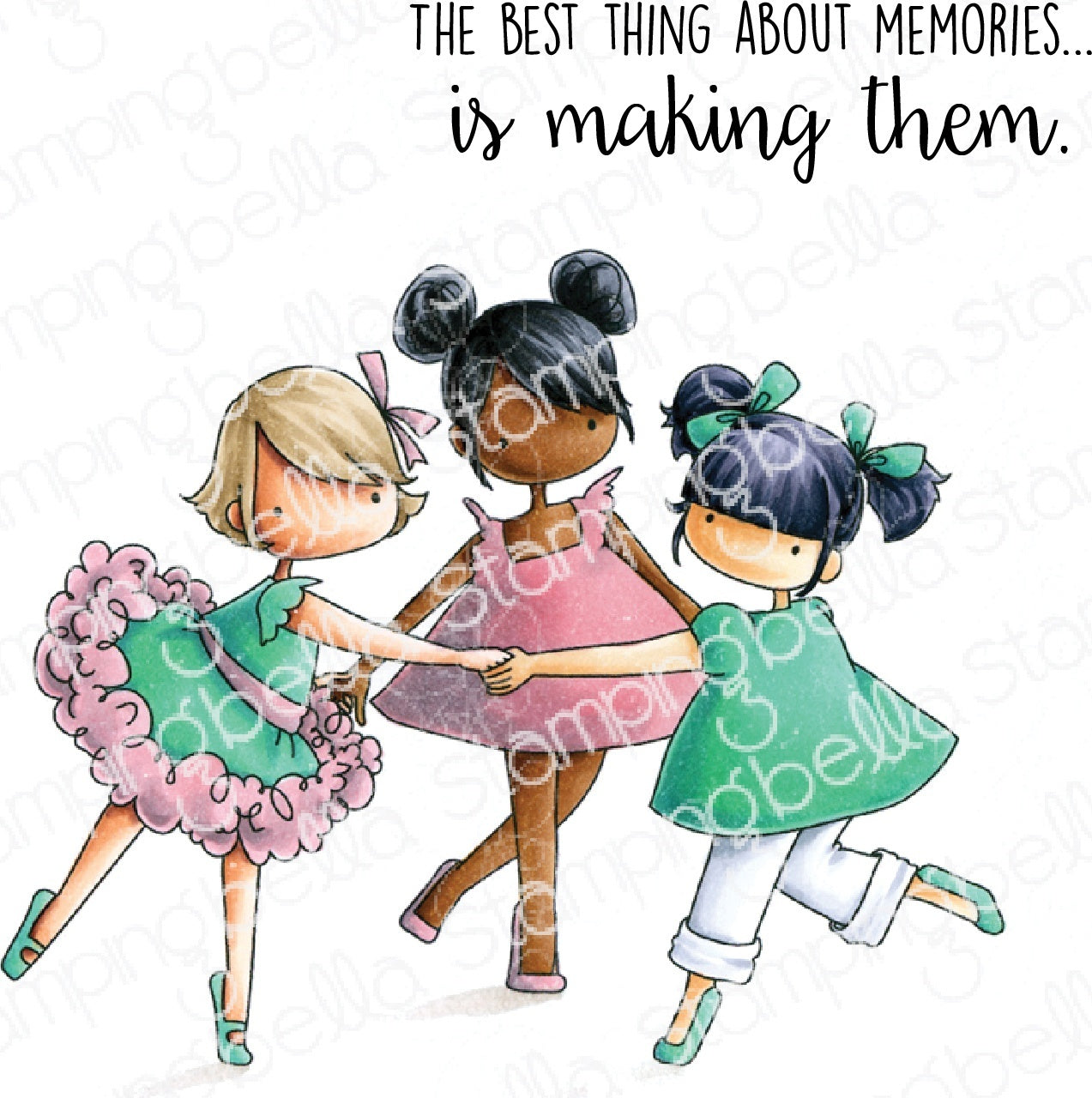 Stamping Bella Cling Stamps - Playing Ring Around Rosie