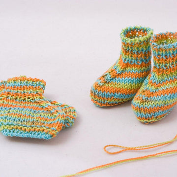 Flat Knitted Tiny Baby or Doll Socks