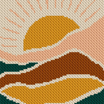 Sunset Blanket C2C Crochet Pattern Graph