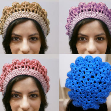 Crochet beret in 2 colors _ L02