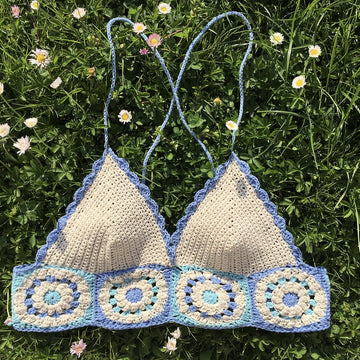 Lace Up Halter Bikini Top Pattern Easy Crochet Summer Crop Top Beginner Beachwear PDF DIY Festival Top Crochet Swim Top Design