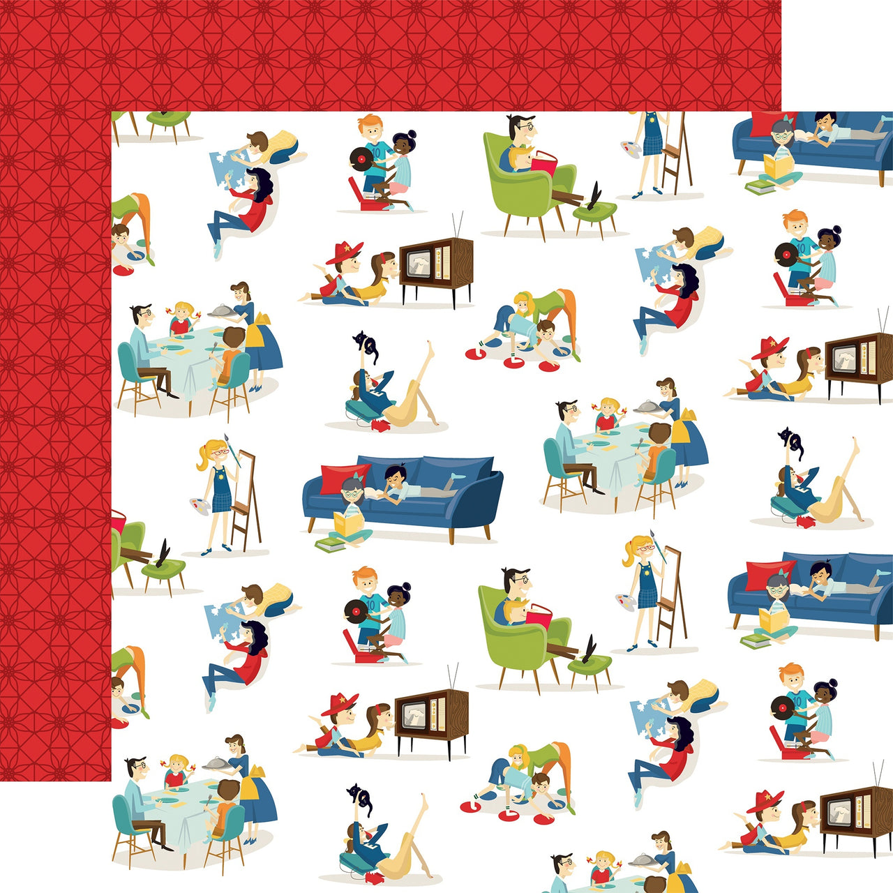 Echo Park Paper Family Night Double-Sided Cardstock 12"X12" 25/Pkg - Making Memories