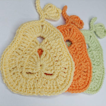 Pear coaster crochet pattern