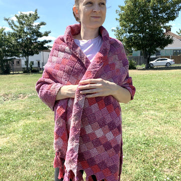 Rose Dreams Entrelac Shawl