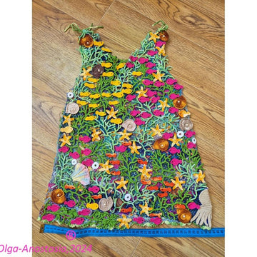 Crochet lace tunic for girls for the sea